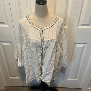 Match Point size M Oversized Women's White Button-Up Top
